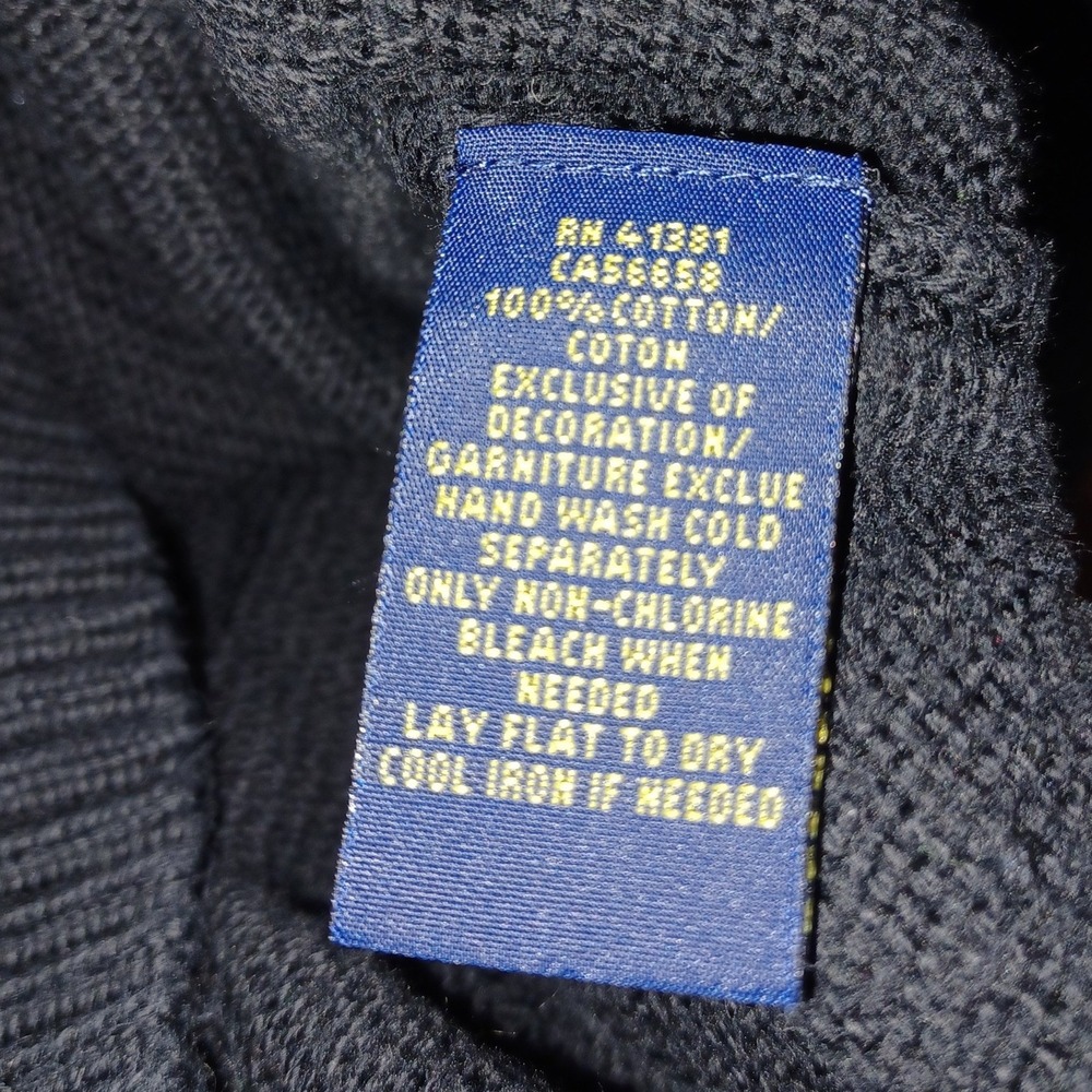 Polo Ralph Lauren Sweater Men XL Black Mock Neck Cotton Preppy Old Money Classic - Picture 4 of 6